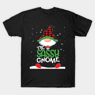 The sassy gnome Christmas family matching funny gift T-Shirt